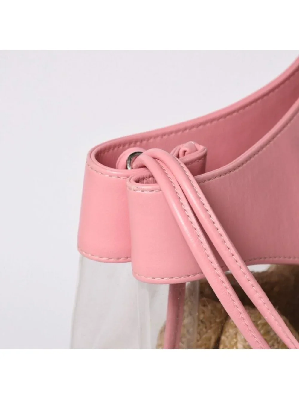 Chanel 31 Large Shopping Bag CC Logo Straw Leather Vinyl Pink